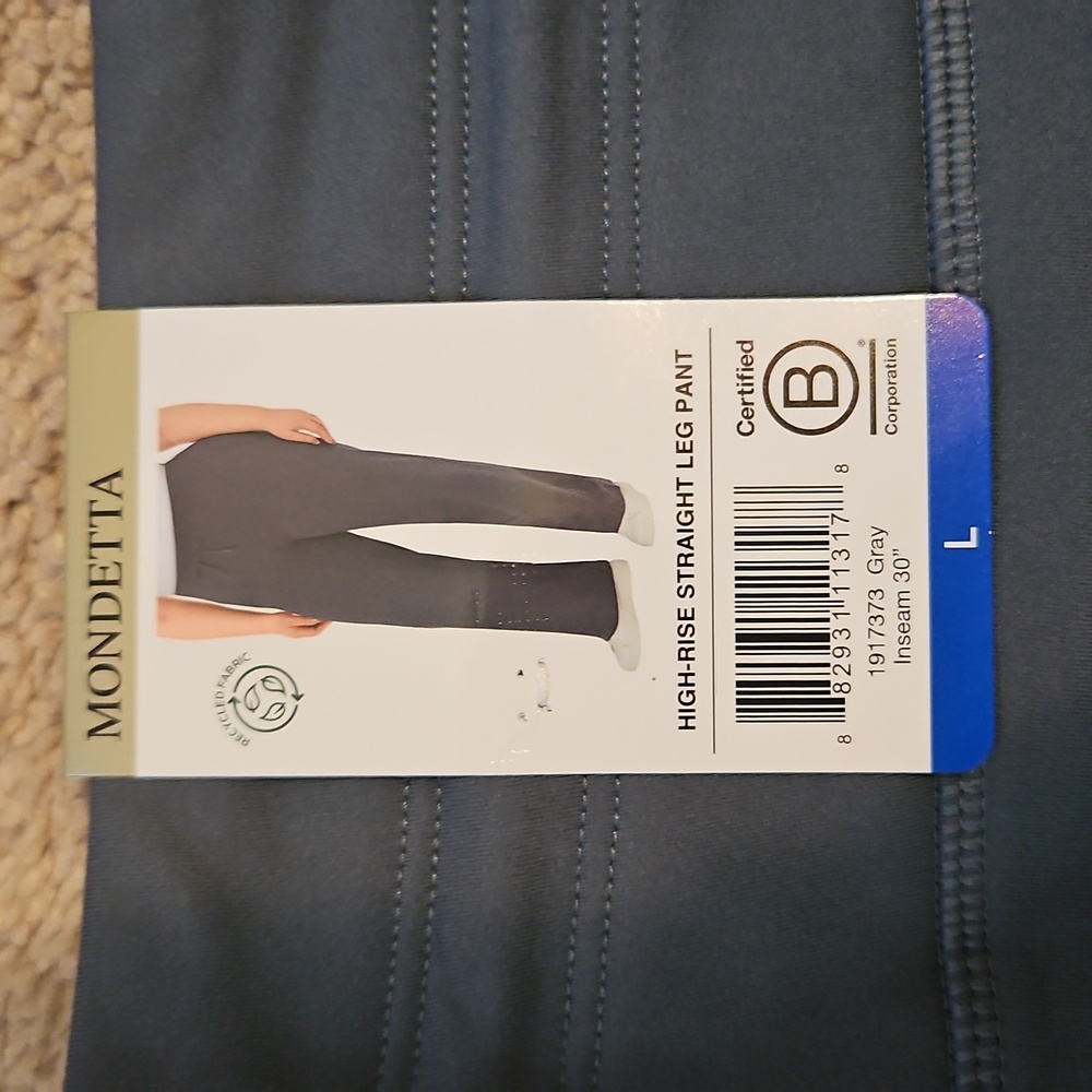 NEW! Mondetta Gray High Rise Straight Leg Pant - Picture 12 of 15